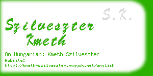 szilveszter kmeth business card